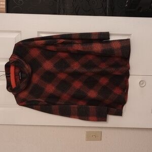 SOFTWORKS Buffalo Plaid style Red and Black Crew neck tunic a line size L  Women